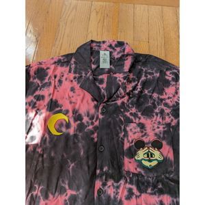Authentic Disney Mickey Mouse Halloween Tie-Dye Short Sleeve Woven Shirt Size XL